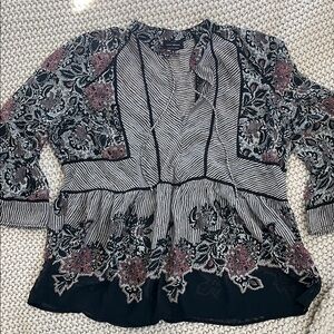 Floral Black and Pink Women's Top